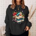 Book Flowers And Butterfly Beautiful Reading Reader Sweatshirt Gifts for Her