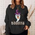 Booooks Halloween Shirts Cute Ghost Book Teacher Reading For Men Women Kids Sweatshirt Gifts for Her