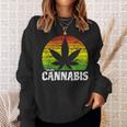 Cannabis ヴィンテージ 麻葉 レトロ マリファナ スウェットシャツ 彼女への贈り物