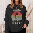 Catch Some Rays Vintage Retro Drink Tea Read Books Be Happy Adult Sweatshirt Gifts for Her