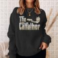 The Catfather 面白い猫 お父さん 父の日 ビンテージ 猫 父親 スウェットシャツ 彼女への贈り物