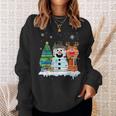 Christmas Tree Snowman Reindeer Book Stack Tee Librarian Sweatshirt Gifts for Her