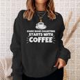 Comic Book Collecting Starts With Coffee Funny Sweatshirt Gifts for Her