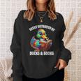 Cool Vintage Easily Distracted By Ducks & Books Lover Sweatshirt Gifts for Her