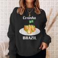 Coxinha 伝統的なブラジル料理 ブラジル国旗 スウェットシャツ 彼女への贈り物