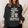 Cute Fantasy Book Reader Apparel Cat Dragon Bookish Magic Sweatshirt Gifts for Her Cute Fantasy Book Reader Apparel Cat Dragon Bookish Magic Sweatshirt Gifts for Her