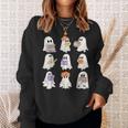 Cute Ghost Reading Books Teacher Halloween Reading Men Women Kids Sweatshirt Gifts for Her