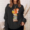 Cute Squirrel Reading Women's Tops Book Lovers Sweatshirt Gifts for Her