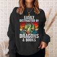 Dragon Reading Book Retro Vintage 80s Library Bookworm Sweatshirt Gifts for Her Dragon Reading Book Retro Vintage 80s Library Bookworm Sweatshirt Gifts for Her