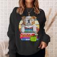English Bulldog Back To School Book Worm Dog Sweatshirt Gifts for Her