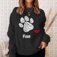 Finn Dog Paw Best Puppy Dog Finn Dog Lover スウェットシャツ 彼女への贈り物