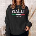 Galli イタリア製 ファミリーネーム イタリア 国旗 長袖tシャツ スウェットシャツ 彼女への贈り物
