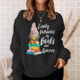 Garden Gnome Easily Distracted By Books Gnomes Sweatshirt Gifts for Her