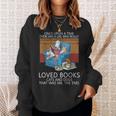 A Girl Who Loves Books Cats And Dogs Cat Book Reading Sweatshirt Gifts for Her