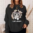 I Got Caught 子猫かわいい 長袖tシャツ スウェットシャツ 彼女への贈り物