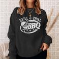 Grill And Chill おもしろbbqバーベキューシェフ 肉料理人 スウェットシャツ 彼女への贈り物