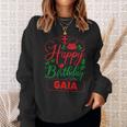 Happy Birthday Gaia かわいいクリスマスガイア スウェットシャツ 彼女への贈り物
