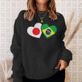 Japanese Flag Brazilian Flag Heart 日系ブラジルブラジル国旗日本国旗 スウェットシャツ 彼女への贈り物