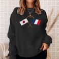 Japanese Flag France Flag フランス遺産 フランスのルーツ 日本の国旗 フランスの国旗 スウェットシャツ 彼女への贈り物