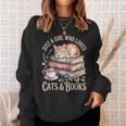 Just A Girl Who Loves Cats And Books Reading Librarian Sweatshirt Gifts for Her