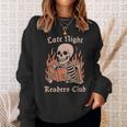 Late Night Readers Club Skeleton Book Lover Sweatshirt Gifts for Her