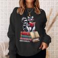 Lemur Reading Books Matching Bookworm Readers Librarian Sweatshirt Gifts for Her