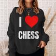 I Love Chess ハートギフト メンズ レディース キッズ アパレル 服 スウェットシャツ 彼女への贈り物