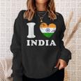 I Love India ハートフラッグインド スウェットシャツ 彼女への贈り物