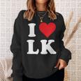 I Love Lk Initials I Heart LK First Last Name L K スウェットシャツ 彼女への贈り物
