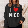 I Love Nico ハート アンティーク調 スウェットシャツ 彼女への贈り物