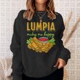 Lumpia Makes Me Happyルンピアは私を幸せにする フィリピンの春巻き 料理 食べ物 スウェットシャツ 彼女への贈り物