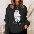 Meow You Cat Moody Cat 中指 猫好き スウェットシャツ 彼女への贈り物