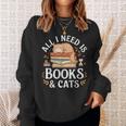 All I Need Is Books And Cats Reading Sweatshirt Gifts for Her