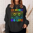 No Music No Life、ヴィンテージカセット音楽愛好家。 スウェットシャツ 彼女への贈り物