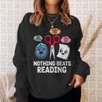 Nothing Beats Reading Rock Paper Scissors Book Lover Sweatshirt Gifts for Her
