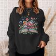 Open Book With Wildflowers Blooming Around Pages Sweatshirt Gifts for Her