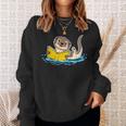 Otter Reading Bookaholics Sea Otter And Book Lover Sweatshirt Gifts for Her