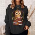 Owl Reading Book Graphic Owl With Book Floral Sweatshirt Gifts for Her Owl Reading Book Graphic Owl With Book Floral Sweatshirt Gifts for Her