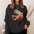 Parrot Reading Book Sweatshirt Gifts for Her Parrot Reading Book Sweatshirt Gifts for Her