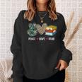 Peace Love Read Book Lover Reading Bookworm Reader Sweatshirt Gifts for Her
