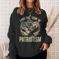 I Put The Tism In Patriotism Athletic Eagle Raccoon Usa Flag Sweatshirt Gifts for Her