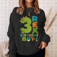 Rawr I'm 3 Three Rex Dinosaur 3Rd Birthday Boy Party スウェットシャツ 彼女への贈り物