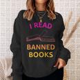 I Read Banned Books Pink-Yellow Literature Activist Sweatshirt Gifts for Her