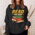 Read More Books Book Worm Library Nerds Librarian Sweatshirt Gifts for Her