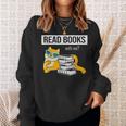 Read Books With Me Cat Lover Book Lover Librarian Reading Sweatshirt Gifts for Her Read Books With Me Cat Lover Book Lover Librarian Reading Sweatshirt Gifts for Her