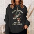 Read Books Be Kind Stay Weird Cat Coffee Lover Reading Sweatshirt Gifts for Her