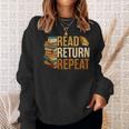 Read Return Repeat Cute Librarian Library Worker Book Lovers Sweatshirt Gifts for Her