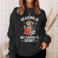Reading Is My Favorite Sport Cute Monkey Reading Books Sweatshirt Gifts for Her