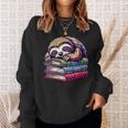 Reading Muffler Sloth On Stack Of Books Sweatshirt Gifts for Her