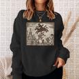 Satanic Occult Midnight Ride ゴスホラー 美的 木版画 長袖tシャツ スウェットシャツ 彼女への贈り物